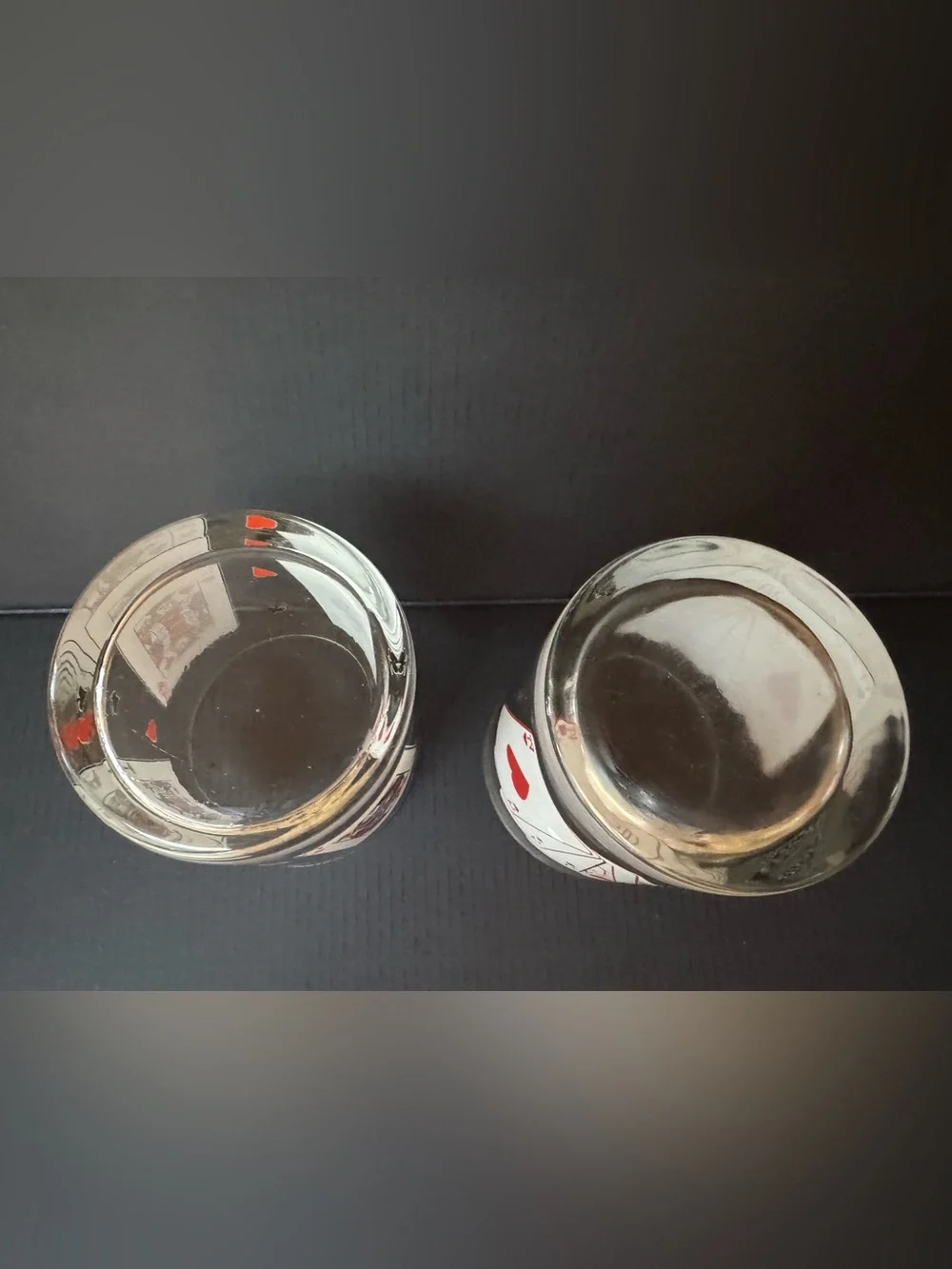Vintage Poker ♥️ ♦️ ♣️ ♠️ Playing Card Whiskey Rocks Glasses - Set of 2